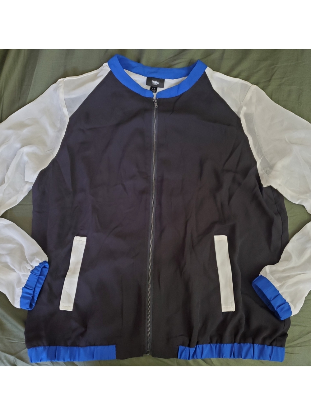 Mossimo By Target Mod Colorblock Bomber Style Lightweight Zip-up Jacket XL NWOT